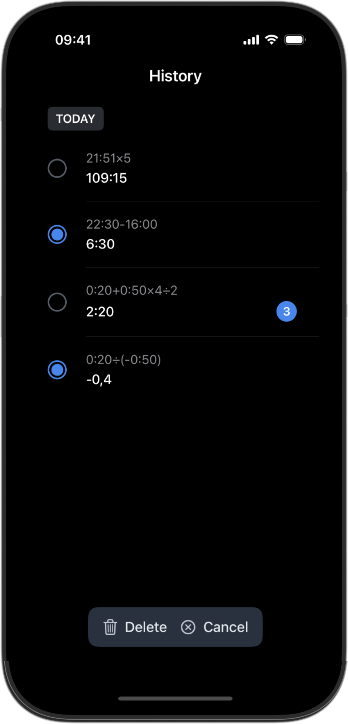 TimePro History Management